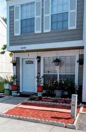a view of building with an outdoor space