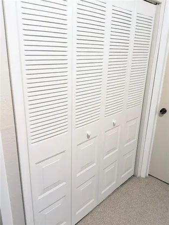 a view of a closet with window