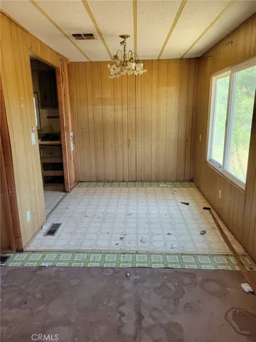 an empty room with a door