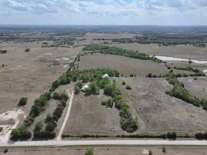 an aerial view of large trees