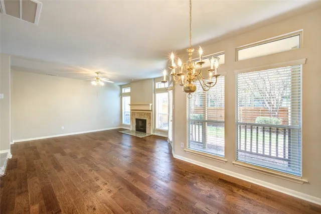a view of a livingroom with a large window