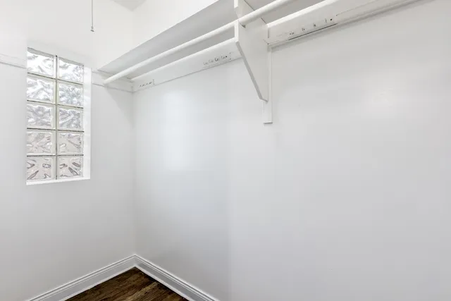 a view of a small space with window