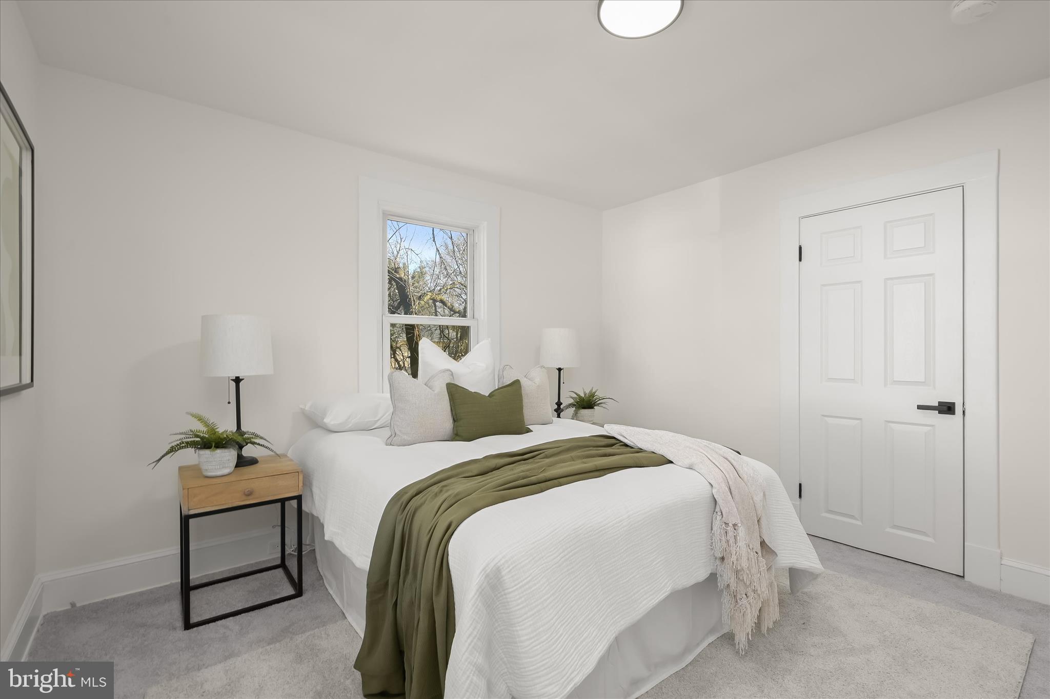 1236 Elm Ridge Avenue Baltimore, MD 21229 - Photo 19 of 41 a bedroom with a bed and a potted plant
