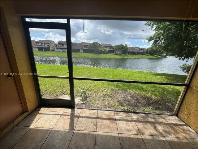 a view of lake from a window