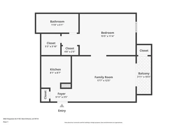$18,000 | 3562 Vespasian Boulevard, Unit 107, New Orleans, LA 70114