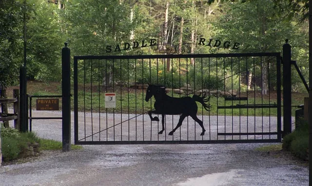 a view of outdoor space with iron fence