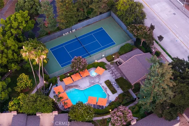 an aerial view of a house