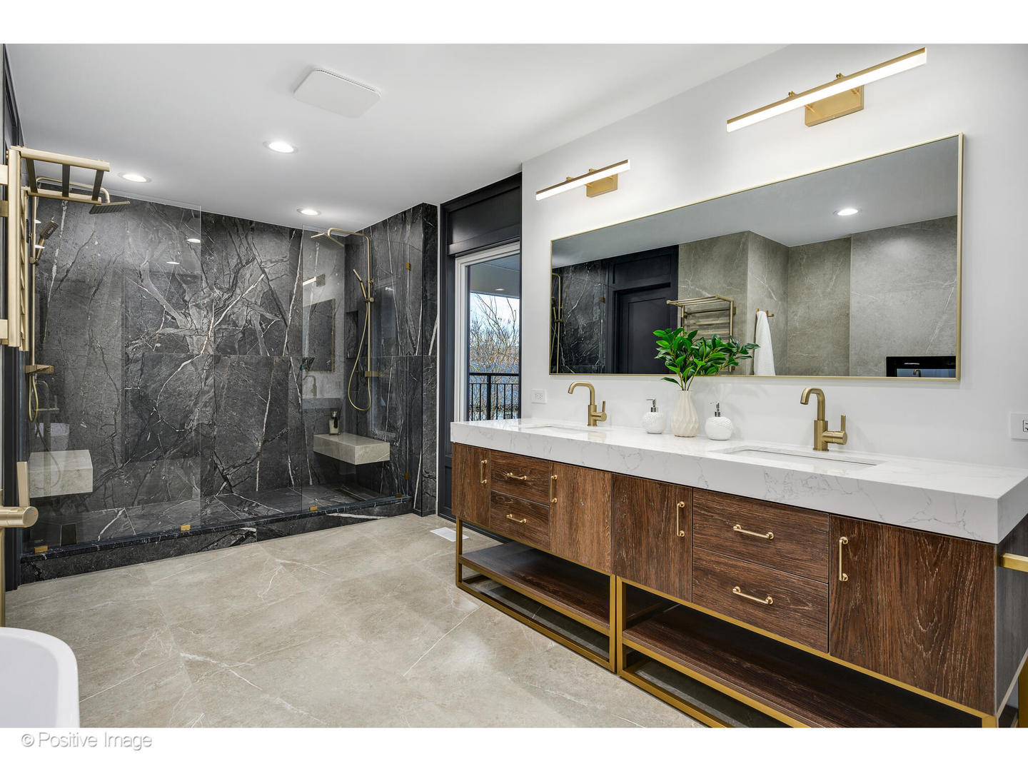 2005 Malory Lane Highland Park, IL 60035 - Photo 26 of 48 a bathroom with a double vanity sink mirror and shower