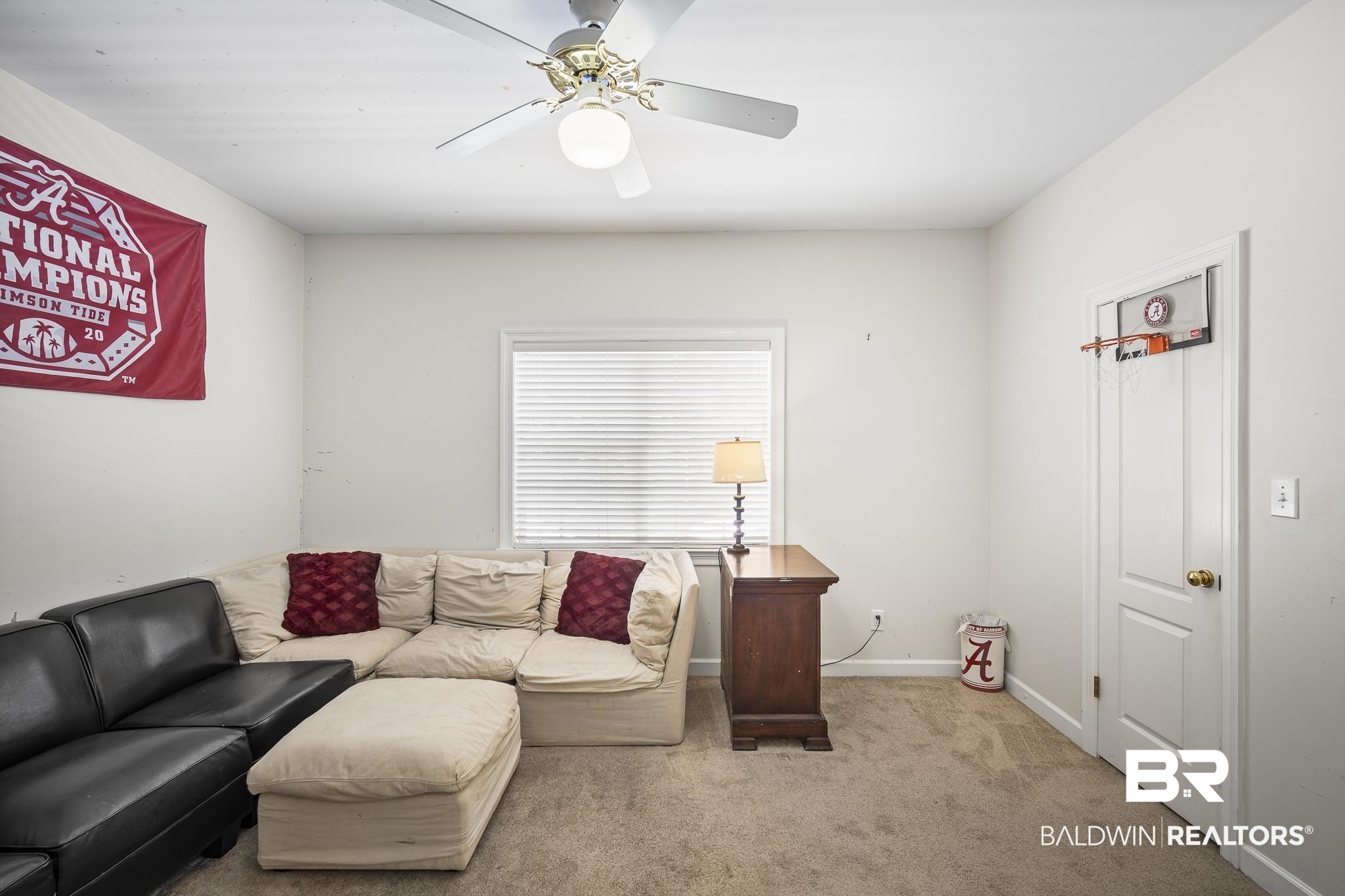 402 Potters Mills Road Daphne, AL 36526 - Photo 32 of 45 Carpeted living area with a ceiling fan and baseboards