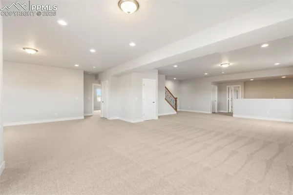 an empty room with an entryway