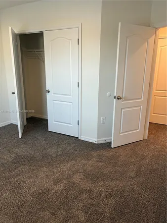 an empty room with closet