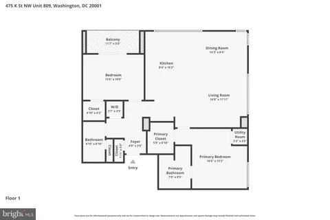 $779,000 | 475 K Street Northwest, Unit 809, Washington, DC 20001