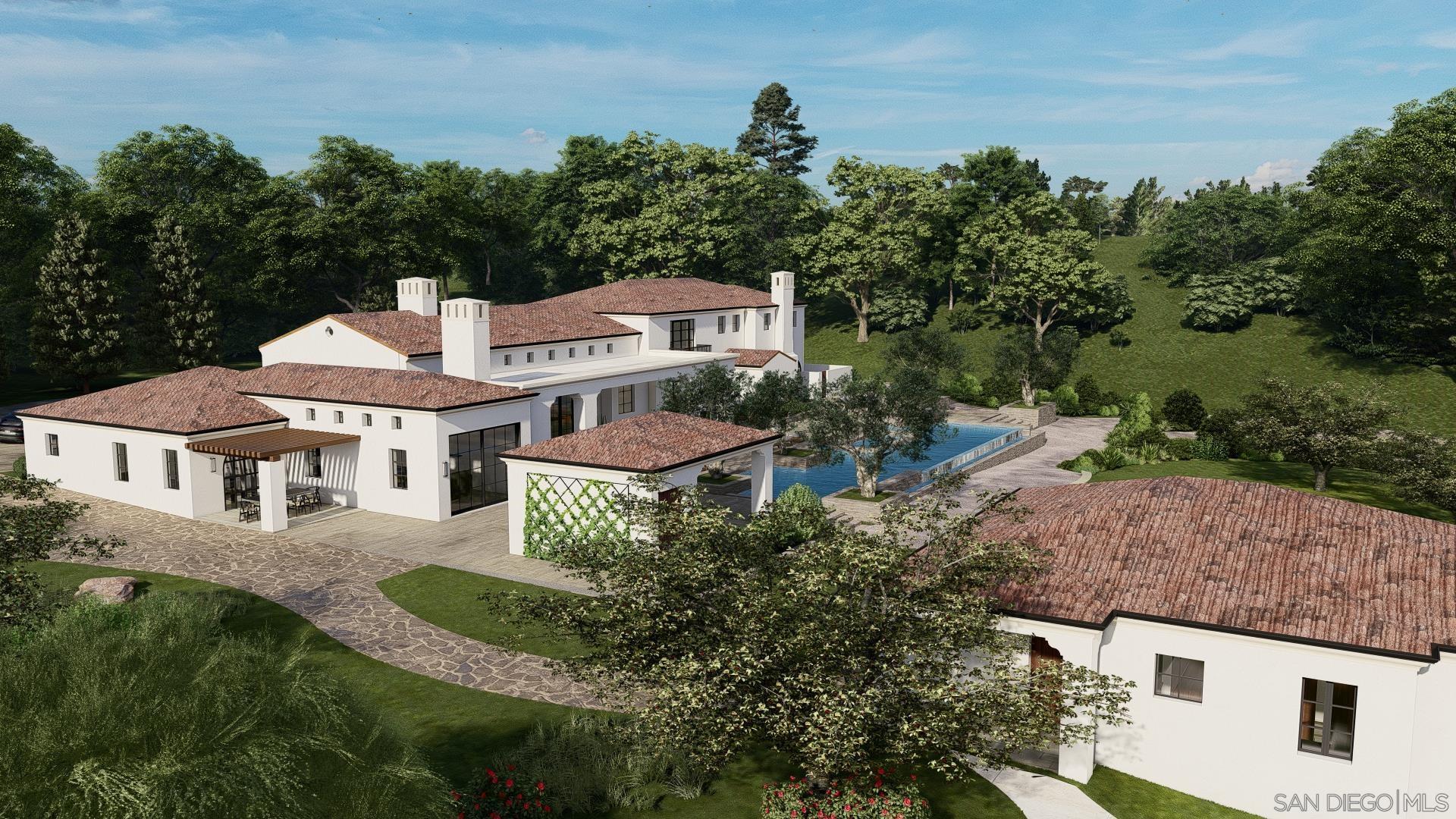 4919 El Secreto Rancho Santa Fe, CA 92067 - Photo 6 of 13 an aerial view of a house with a yard