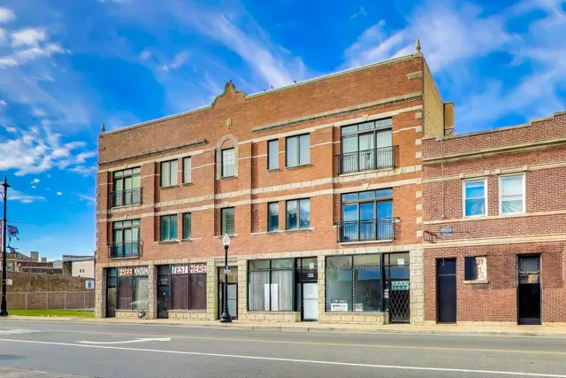 a front view of a building