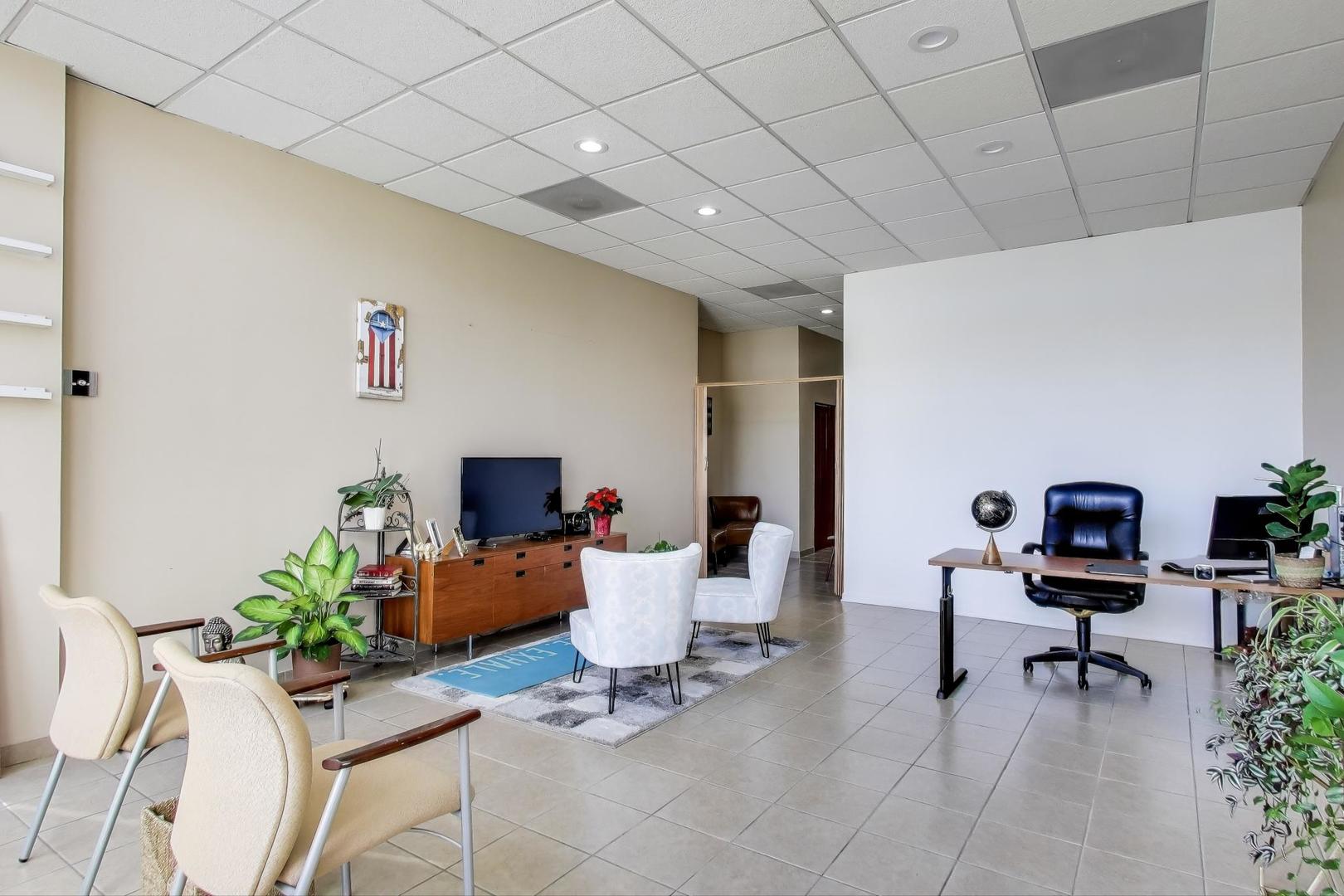 4346 North Pulaski Road, Unit C Chicago, IL 60641 - Photo 4 of 20 a living room with furniture and a flat screen tv