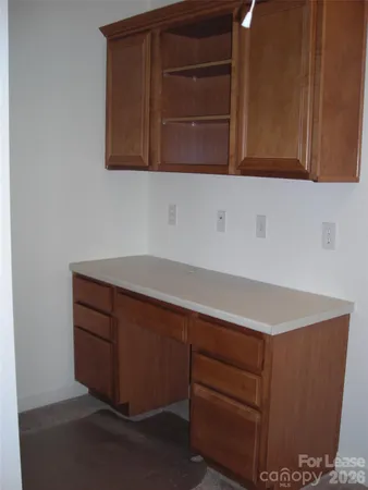 a room with cabinets