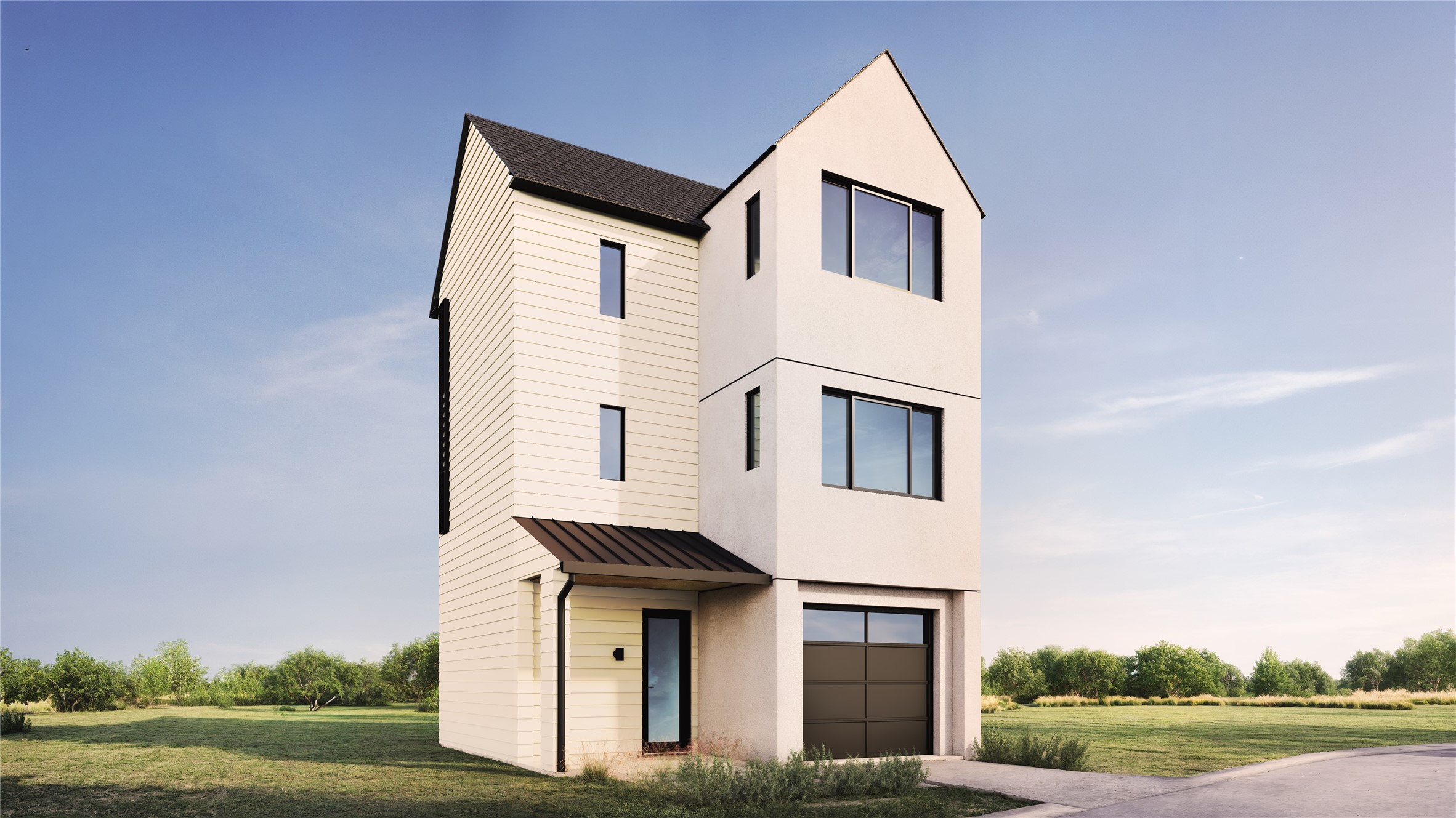 1406 Mason Avenue Austin, TX 78721 - Photo 2 of 30 Contemporary home featuring a standing seam roof, a front yard, a metal roof, and stucco siding