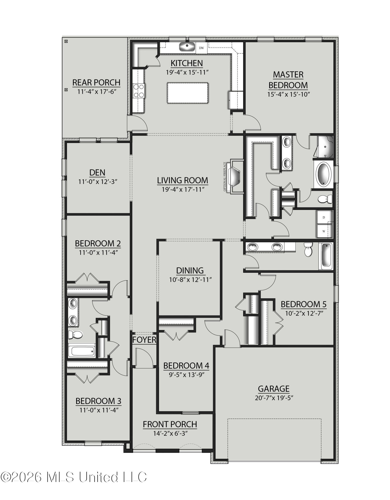 15331 South Swan Road Gulfport, MS 39503 - Photo 2 of 2 Hickory AG Floor Plan