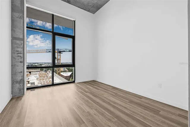 a view of a room with racks on the wall