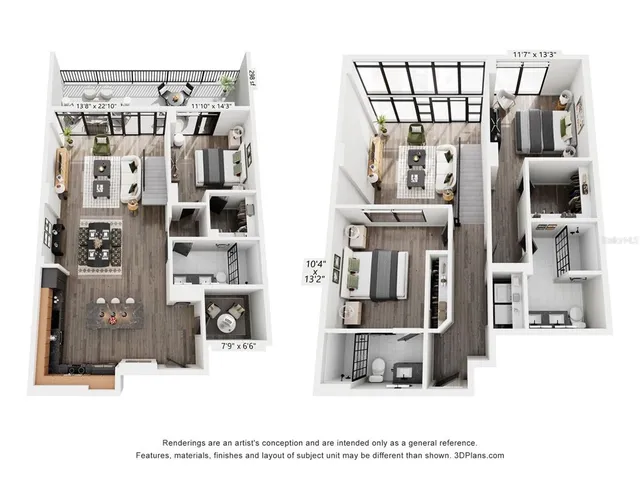 a view of a living room and kitchen