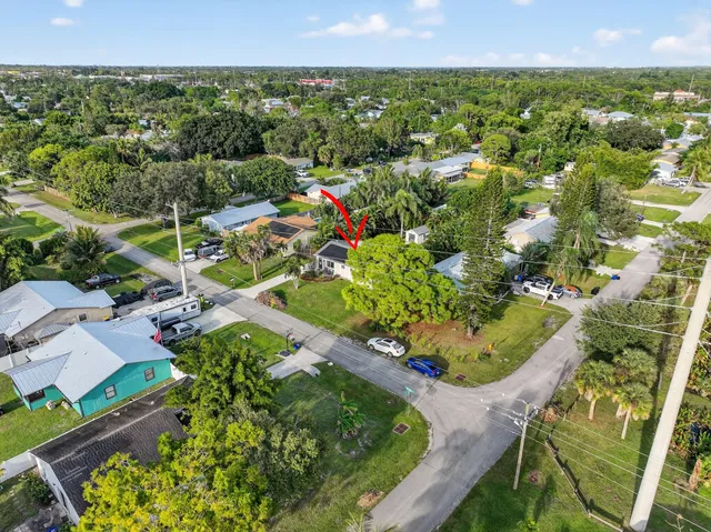 an aerial view of multiple house