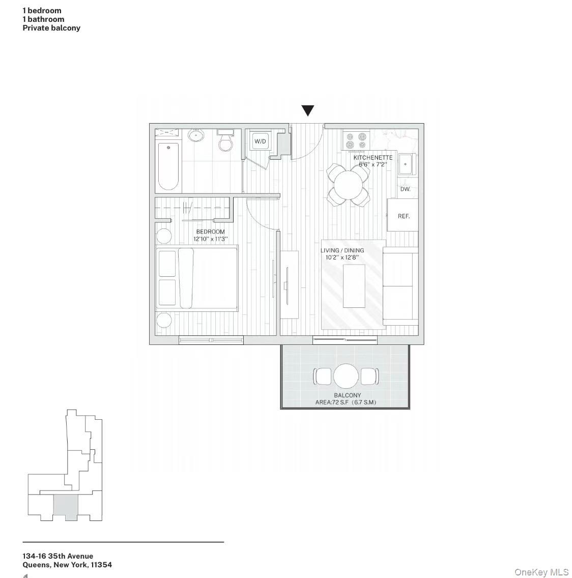 134-16 35th Avenue, Unit 6B Queens, NY 11354 - Photo 9 of 9 a picture of a floor plan