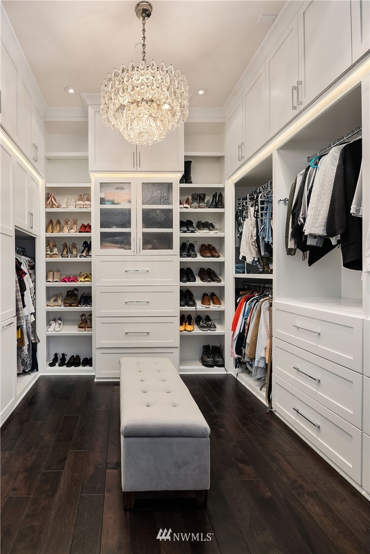 3112 Hunts Point Circle Hunts Point, WA 98004 - Photo 16 of 40 a view of walk in closet with clothes and shoes