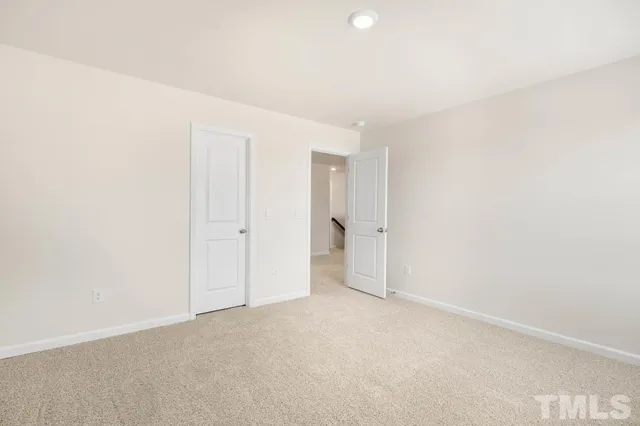 a view of a room with a sign on it