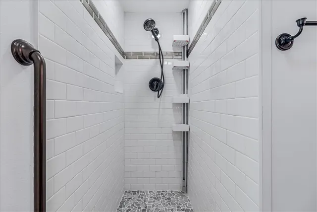 a bathroom with a shower