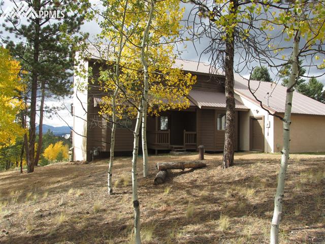 128 Wahsatch Road Florissant, CO 80816 - Photo 13 of 17 Covered side entry of house walks out to private and usable yard with just enough, but not too many, trees.