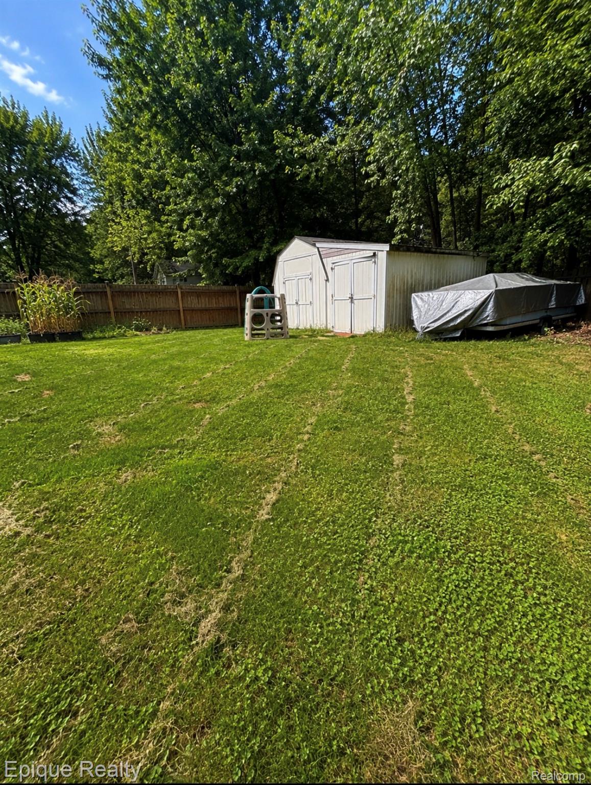 11619 Read Avenue Mount Morris, MI 48458 - Photo 10 of 10 Expansive backyard featuring a large green lawn, mature trees, and a wooden privacy fence