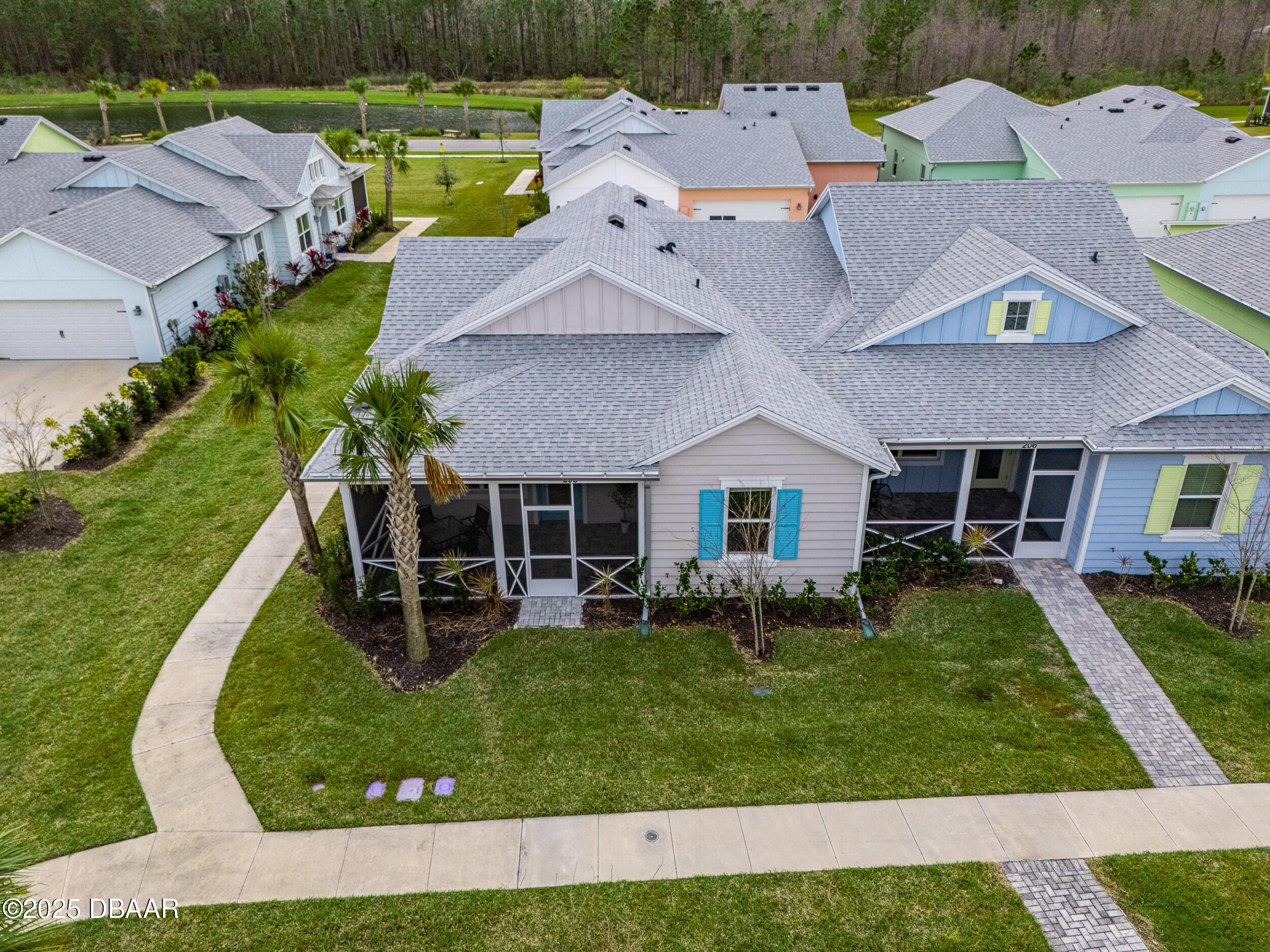 208 Ocean Hammock Loop Daytona Beach, FL 32124 - Photo 48 of 91 an aerial view of a house with garden