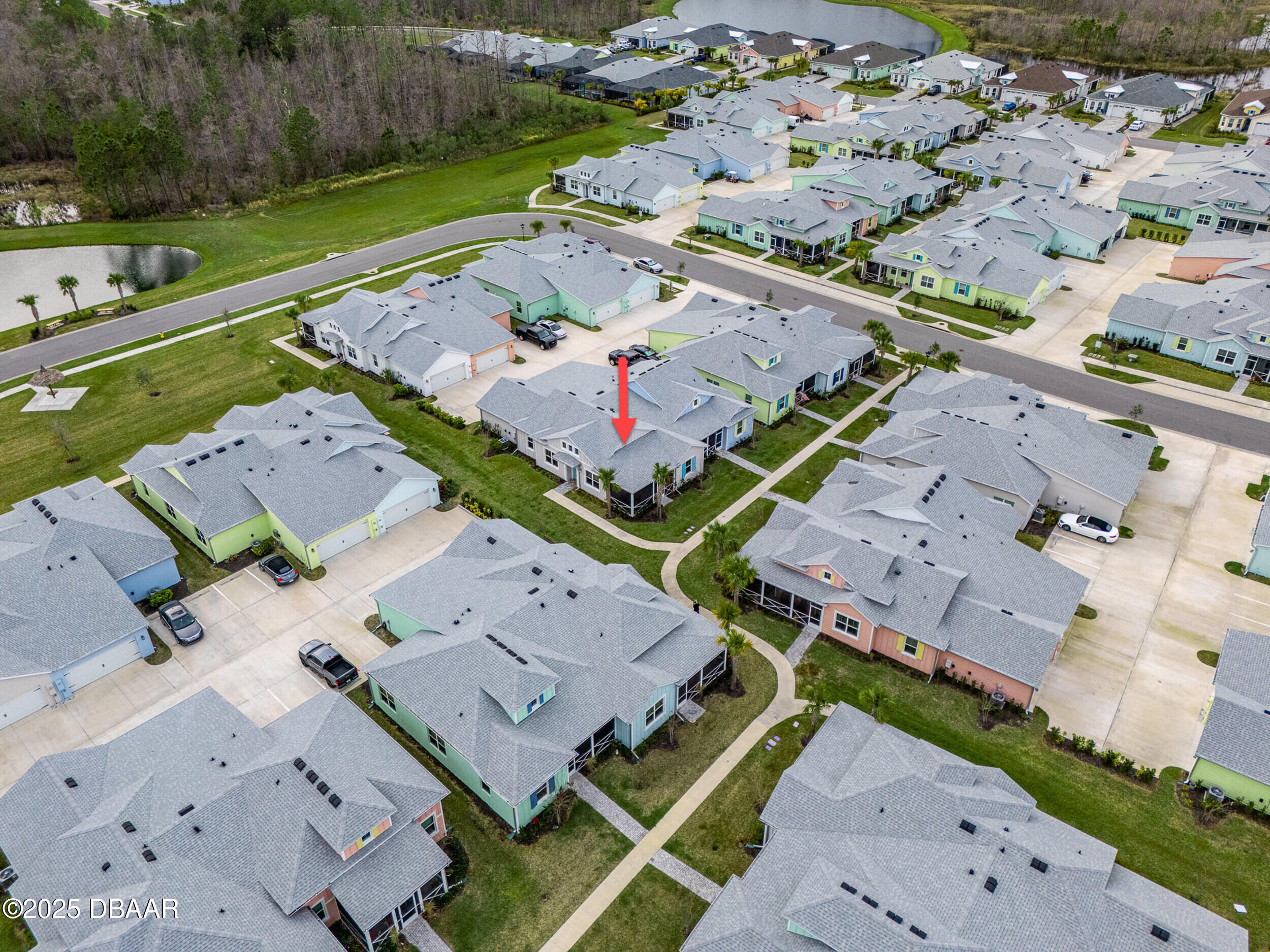 208 Ocean Hammock Loop Daytona Beach, FL 32124 - Photo 54 of 91 an aerial view of a house with a garden