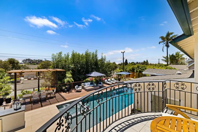 a front view of a house with entertaining space