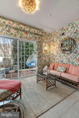 a outdoor space with furniture