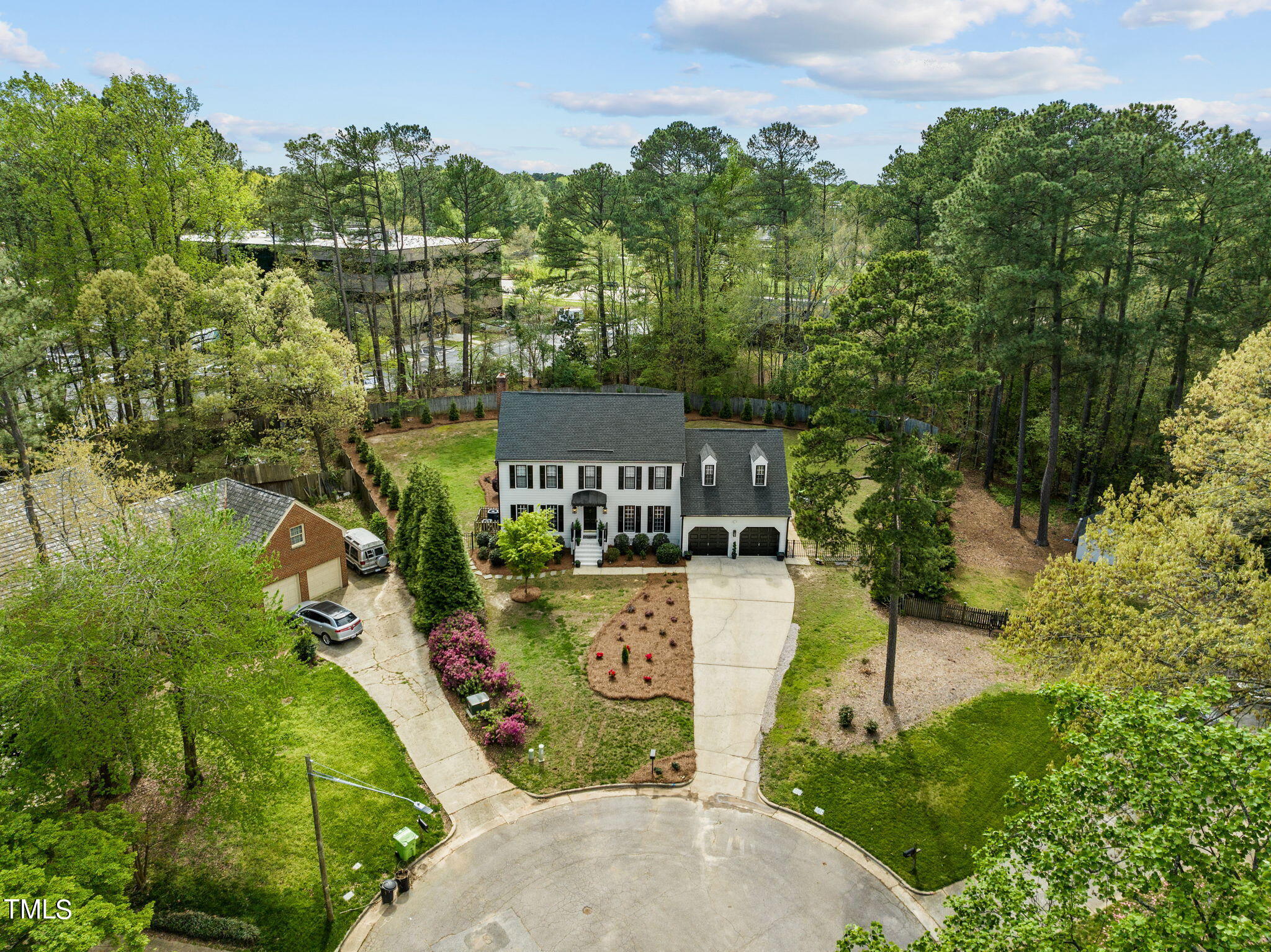 7201 Birchbark Court Raleigh, NC 27615 - Photo 42 of 52 an aerial view of a house with a yard basket ball court and outdoor seating