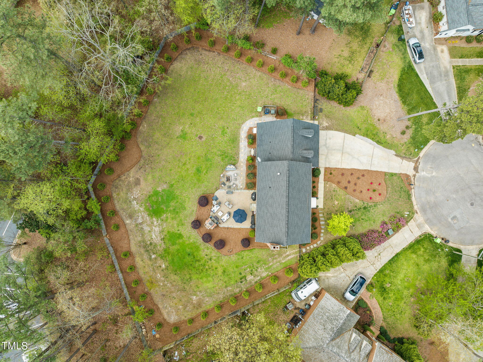 7201 Birchbark Court Raleigh, NC 27615 - Photo 45 of 52 an aerial view of a house with a yard and ocean view