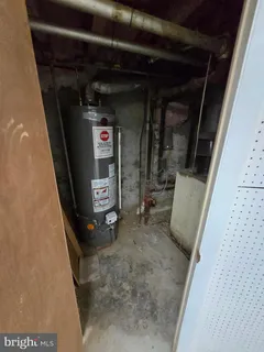 a close view of water heater room