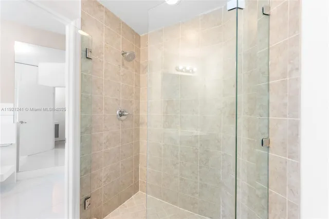 a bathroom with a shower