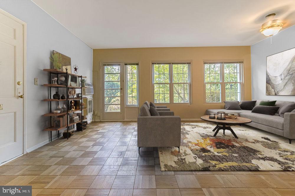 3432 Gunston Road Alexandria, VA 22302 - Photo 5 of 24 Staged Living room looking out to private patio