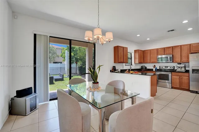 a kitchen with stainless steel appliances granite countertop a refrigerator stove and sink