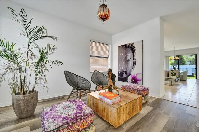 a living room with furniture and a couch