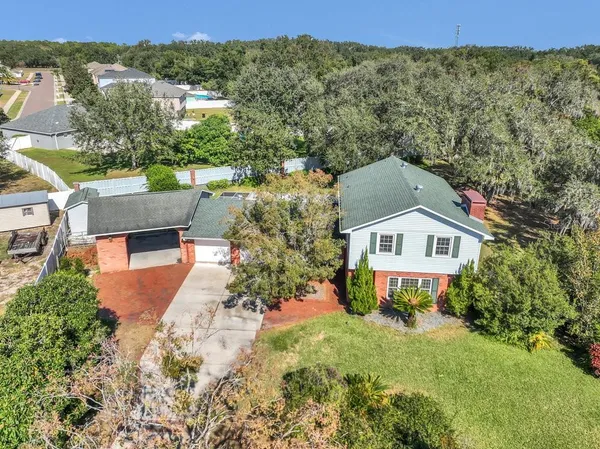 an aerial view of a house