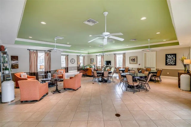 a view of a lake with houses