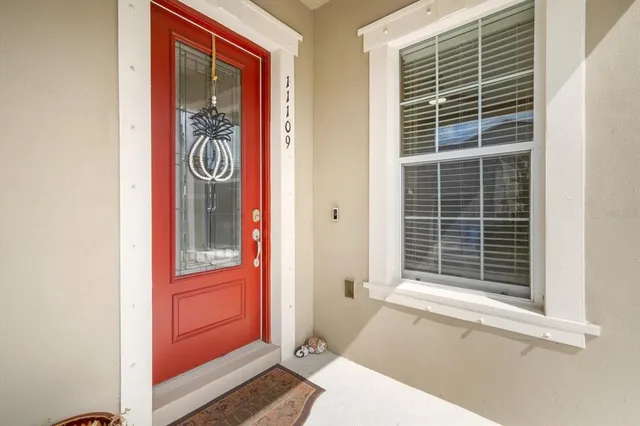 a door and a window in a room