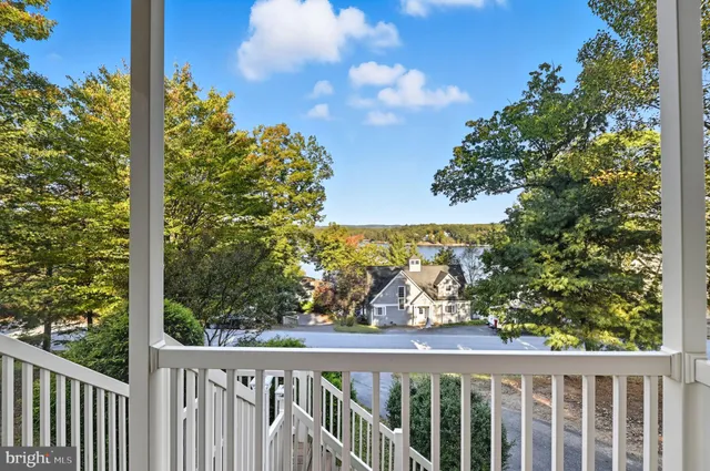 a view of a garden from a balcony