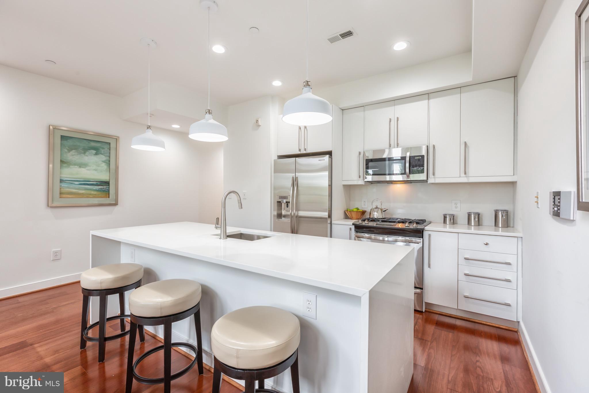 239 R Street Northeast, Unit B Washington, DC 20002 - Photo 3 of 20 Kitchen, new quartz counters and backsplash