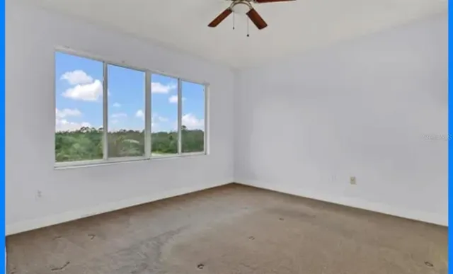 an empty room with a window