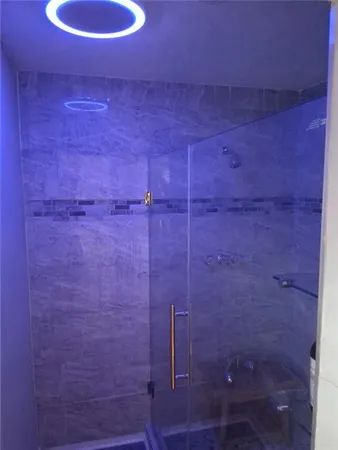 a bathroom with a shower