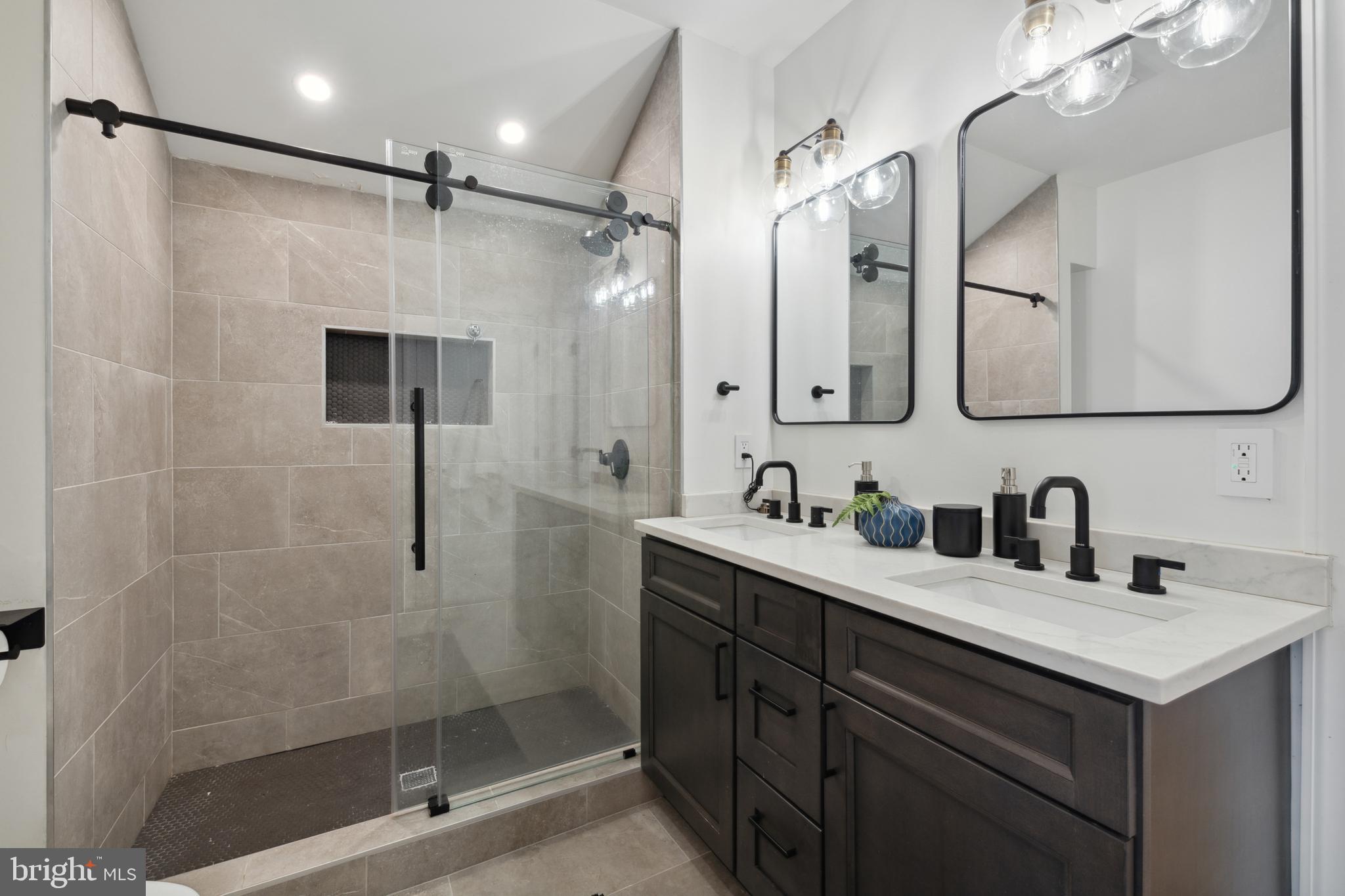 212 May Lane Edgewater, MD 21037 - Photo 37 of 68 Full hall bath with dual vanity and custom shower